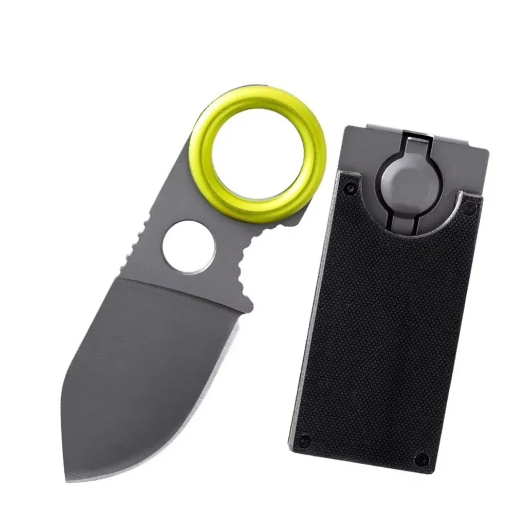 Edc Fixed Blade Deep Carry - ミニ EDC リング固定刃ナイフ ステンレス鋼ポケットナイフ 屋外や日常の持ち運びに便利な開梱用ツール ジャングルナイフ
