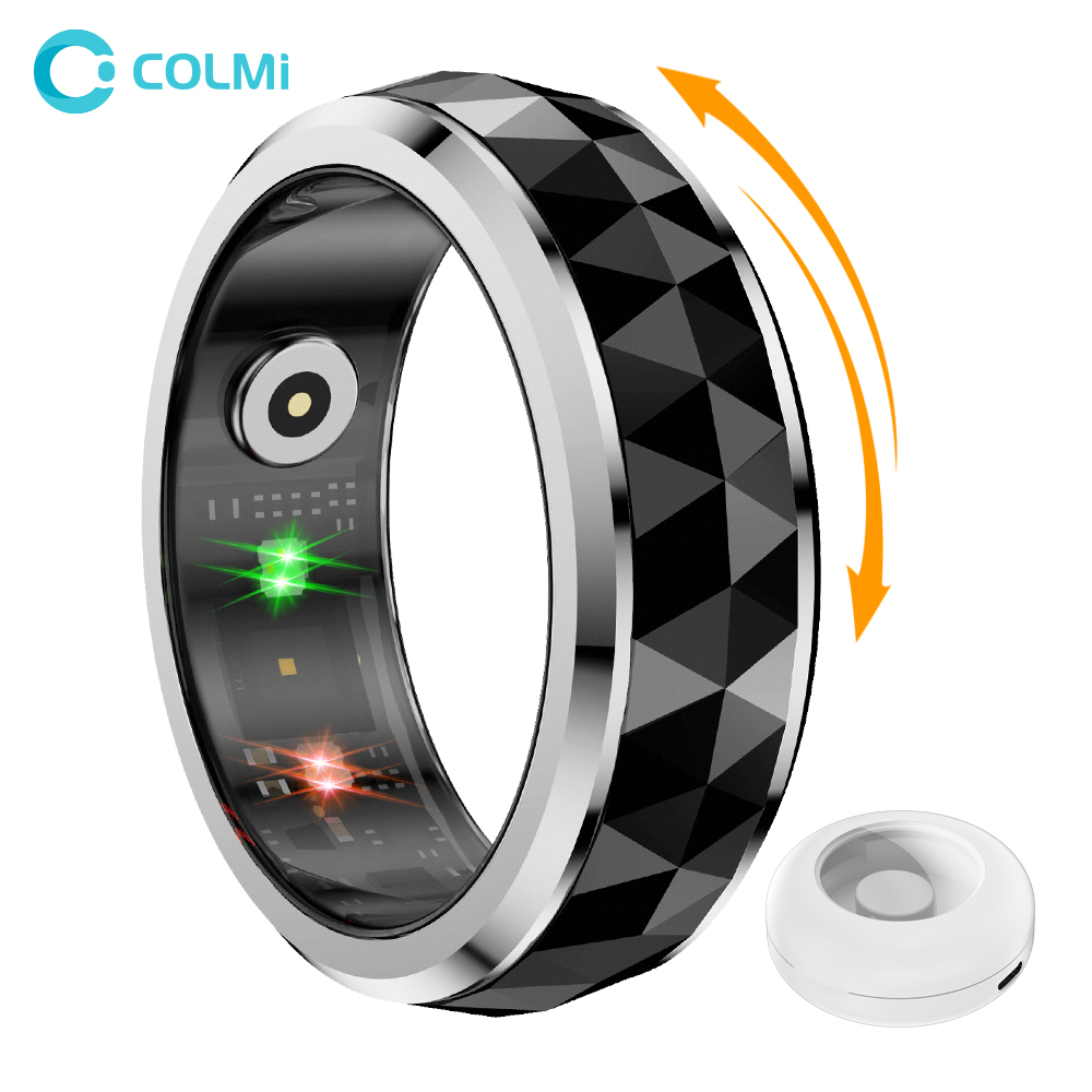 Fidget Spinner Bearing - 男性用スマートフィジェットスピナー,不安を和らげるリング,充電ケース,睡眠モニター,5気圧防水,COLMI-R11,2024
