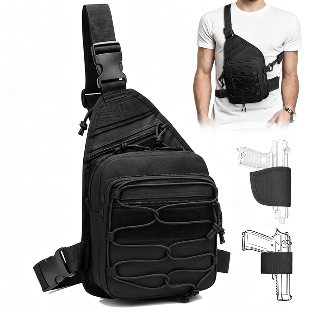Edc Carry Handgun - 戦術用ピストル収納バッグ、隠し携帯用ピストルポーチ、ガンホルスター付きクイックアクセスハンドガンポーチ、EDCチェストバッグ