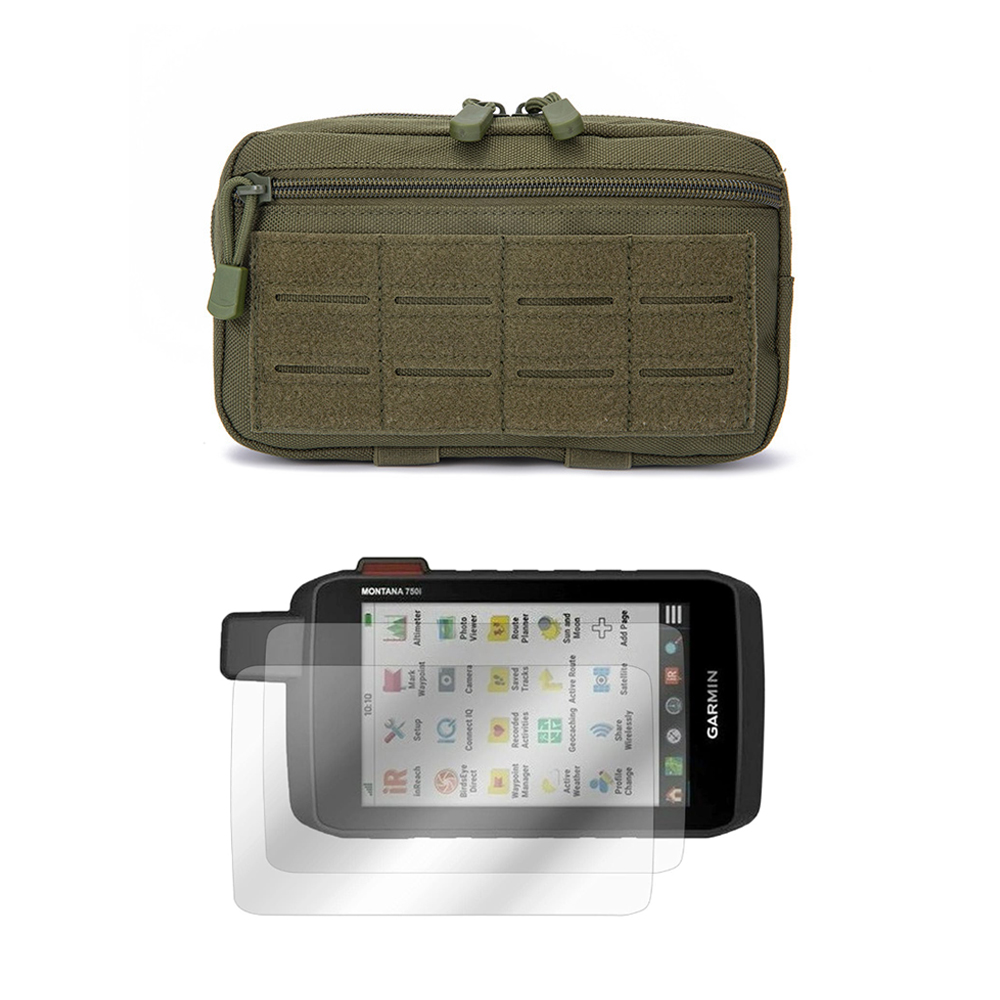 Edc Carry Pocket - スポーツタクティカルウエストバッグポーチMOLLE EDCケース+スクリーンプロテクターフィルム（ガーミンモンタナ750、750i、700、700i、760、760i、710、710i用）