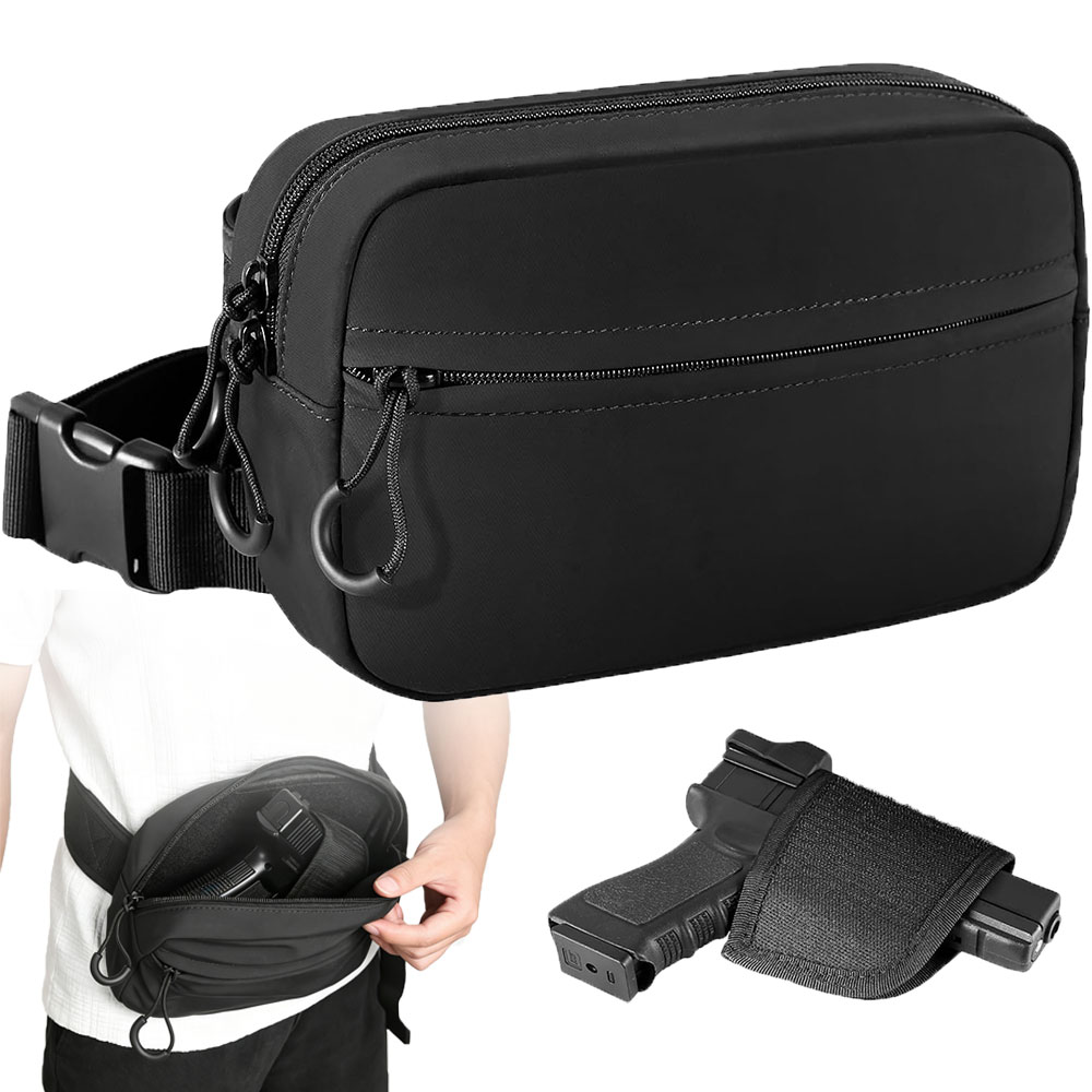 Edc Carry Handgun - ガンバッグ 隠し携帯用ウエストバッグ タクティカルファニーパック ホルスター付き ピストルポーチ クロスボディ