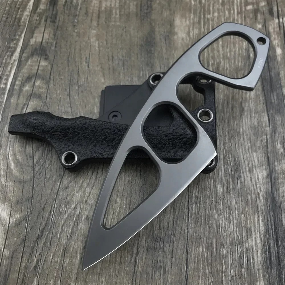 Edc Fixed Blade Deep Carry - 高硬度ネックナイフ 440Cブレード カイデックスシース付き ポータブルEDCツール デイリーキャリー キャンプ用小型ポケットナイフ