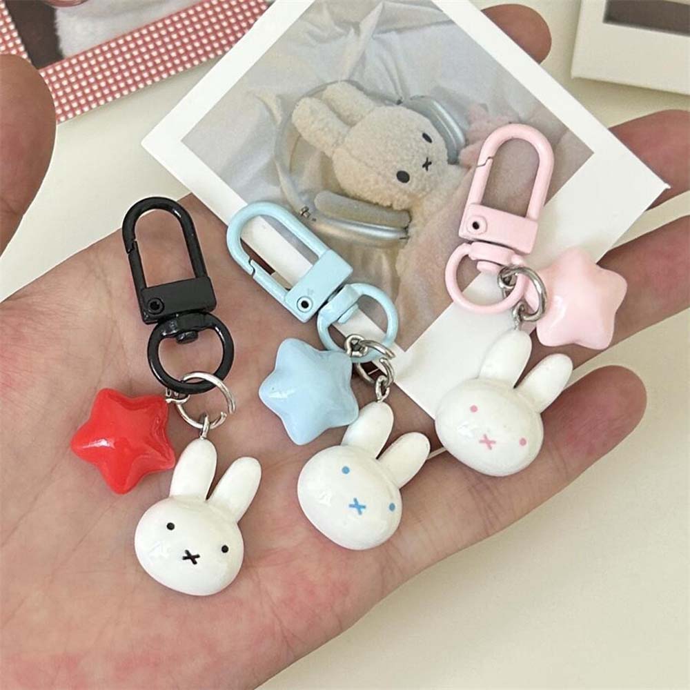 ミッフィーウサギの頭のかわいい小さな人形キーホルダーバックパ - Carabiner Keychain のレビューと価格