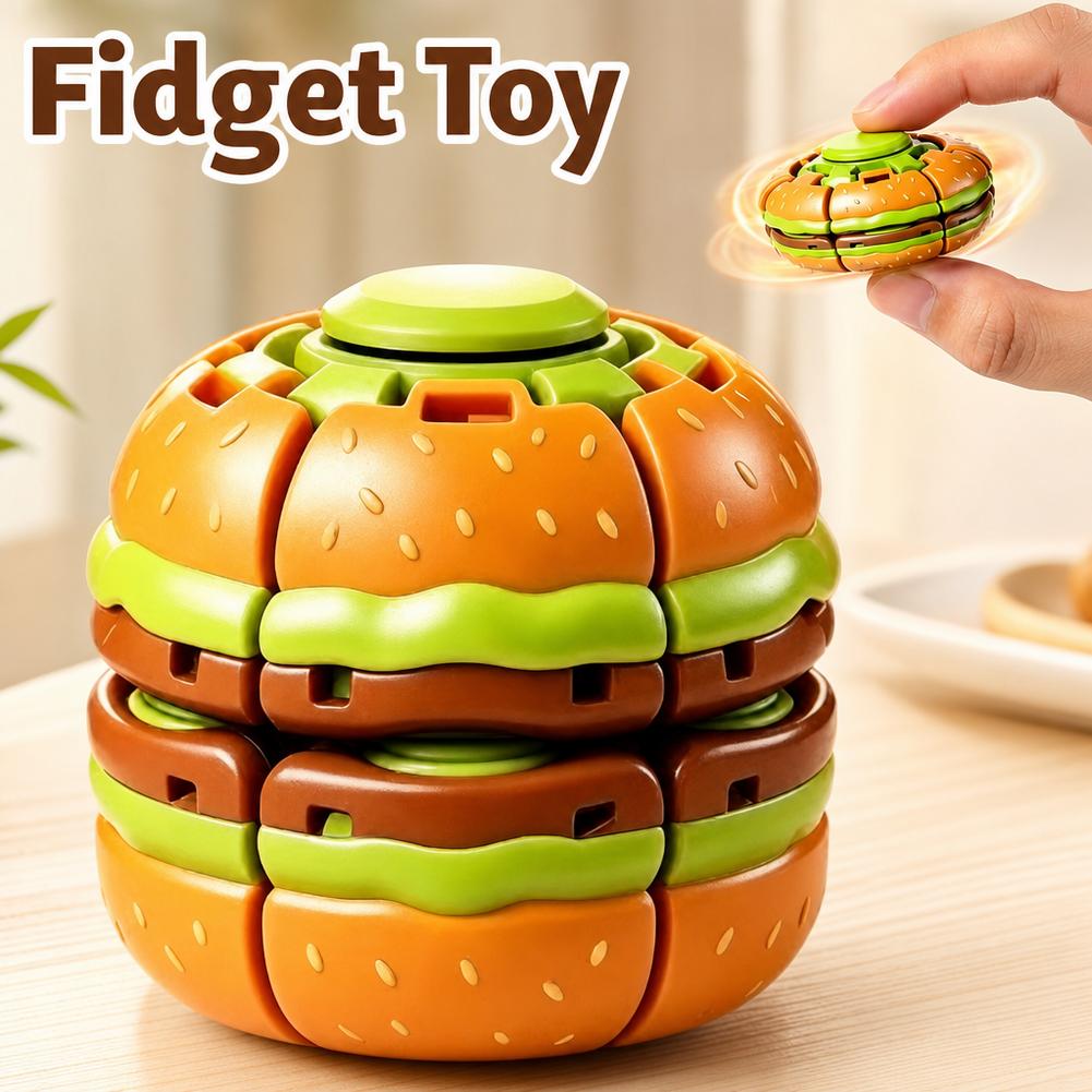 ハムバーガー型フィジェットスピナーおもちゃ 回転式ストレスボ - Fidget Spinner Bearing のレビューと価格