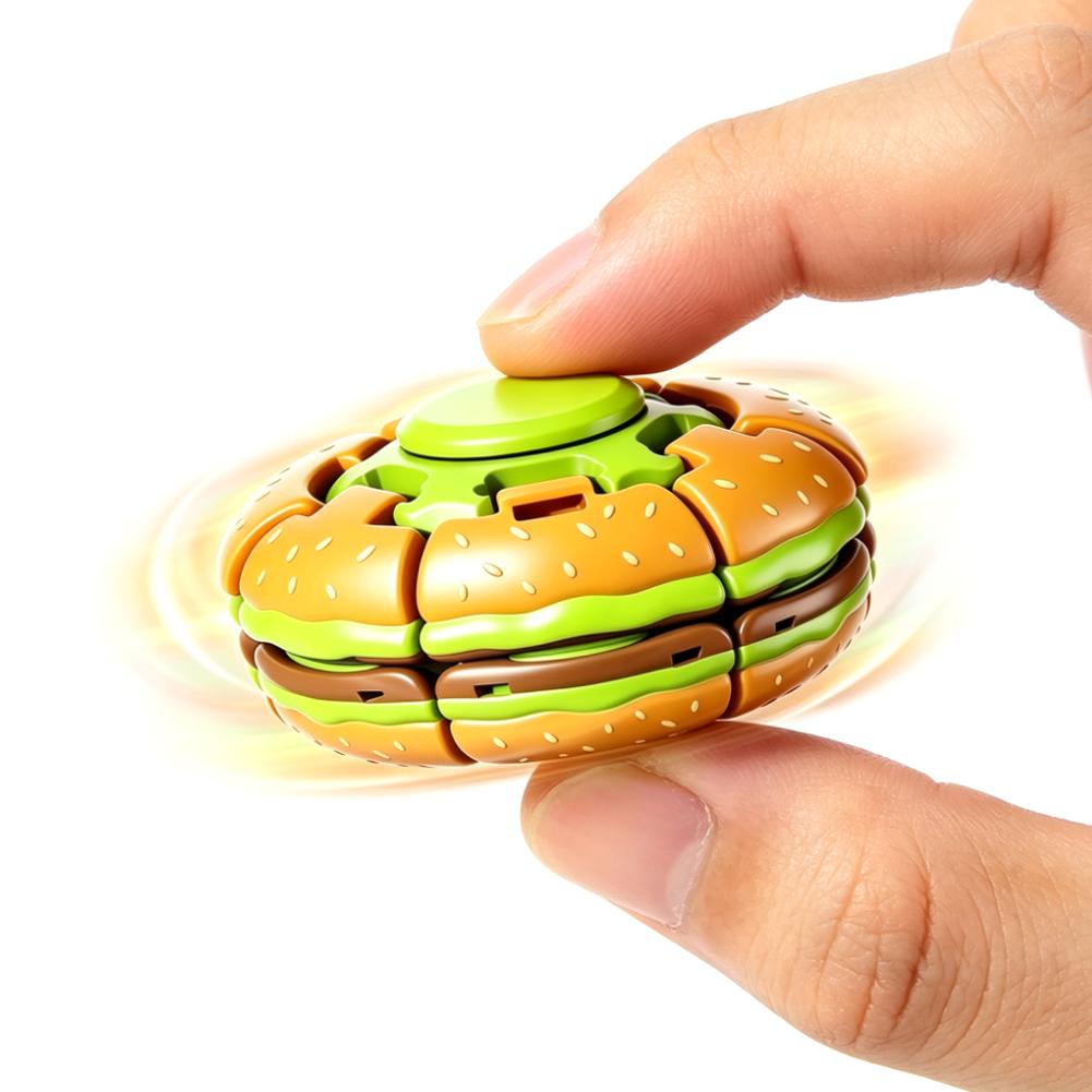 バーガーフィジェットスピナートイ 3Dハンバーガープレスバブ - Fidget Spinner Bearing のレビューと価格
