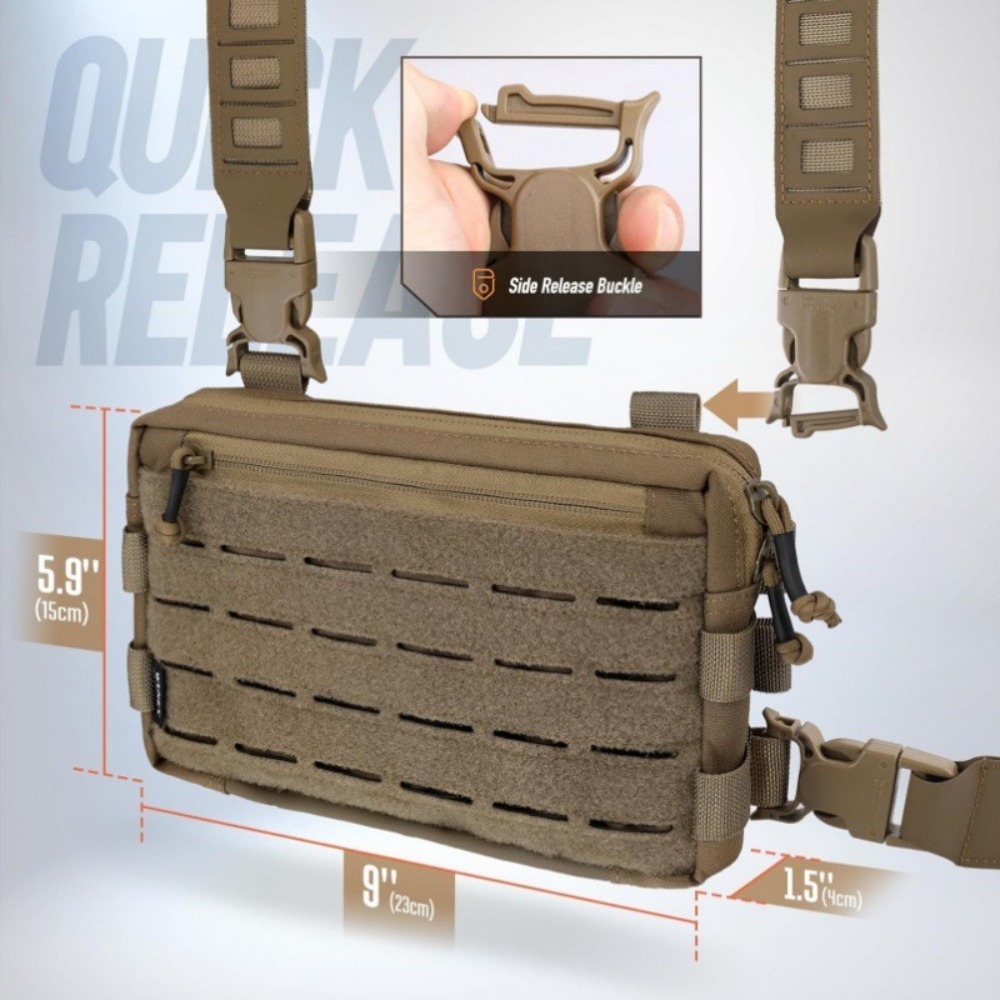 ファッション 1000D ナイロン男性チェストバッグ反射スト - Edc Carry Kit のレビューと価格