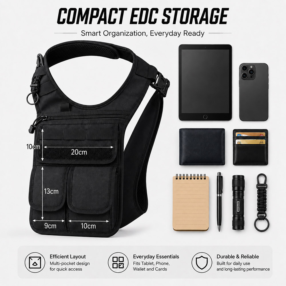 戦術的な隠しアンダーアームツールバッグ MOLLEマルチポケ - Edc Carry Pocket Pouch のレビューと価格