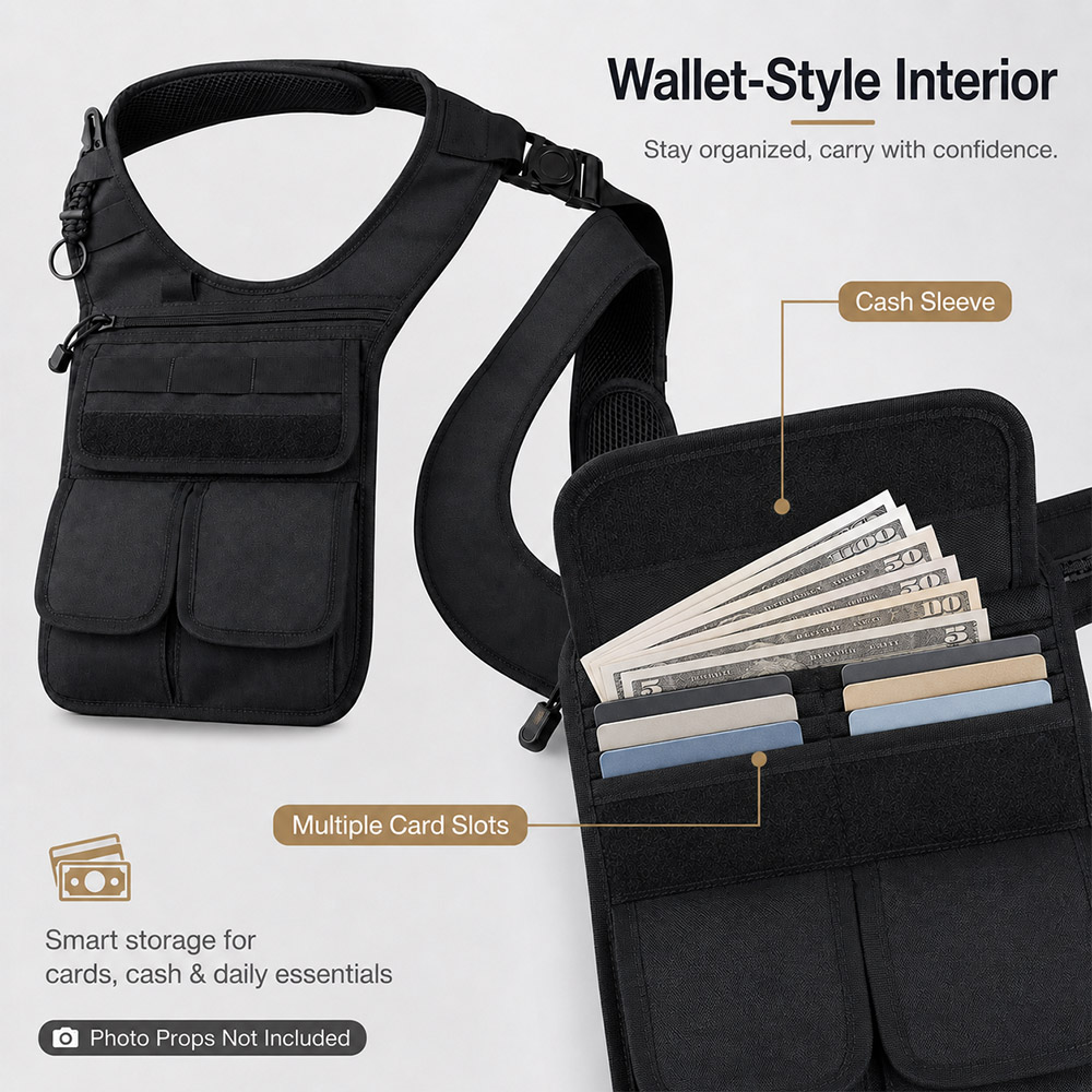 戦術的な隠しアンダーアームツールバッグ MOLLEマルチポケ - Edc Carry Pocket Pouch のレビューと価格